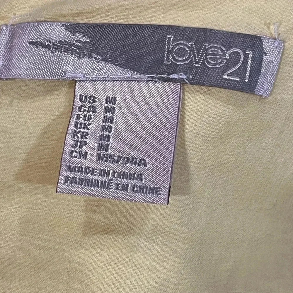 🍀2/$22 Forever 21 Yellow Sleeveless Geometric Fit Flare Mini Dress Womens Medium - Picture 4 of 13